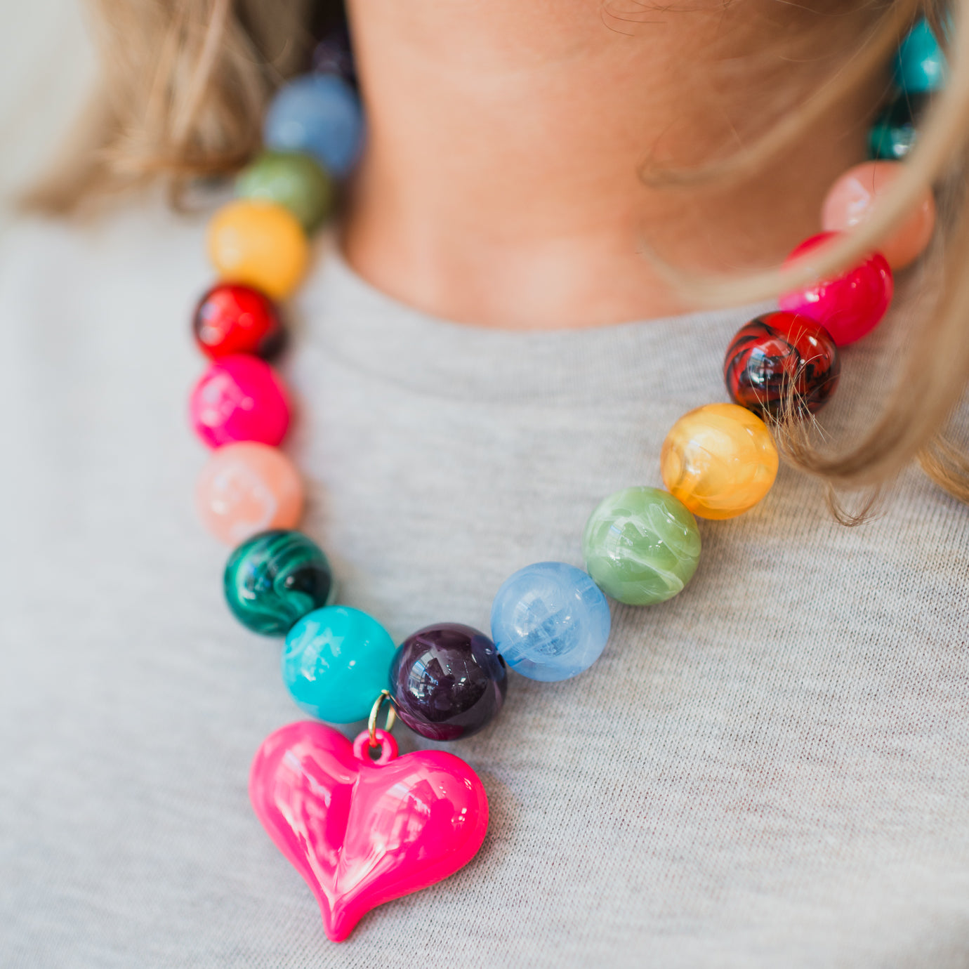 Necklace | Deep Pink Heart