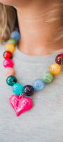 Necklace | Deep Pink Heart