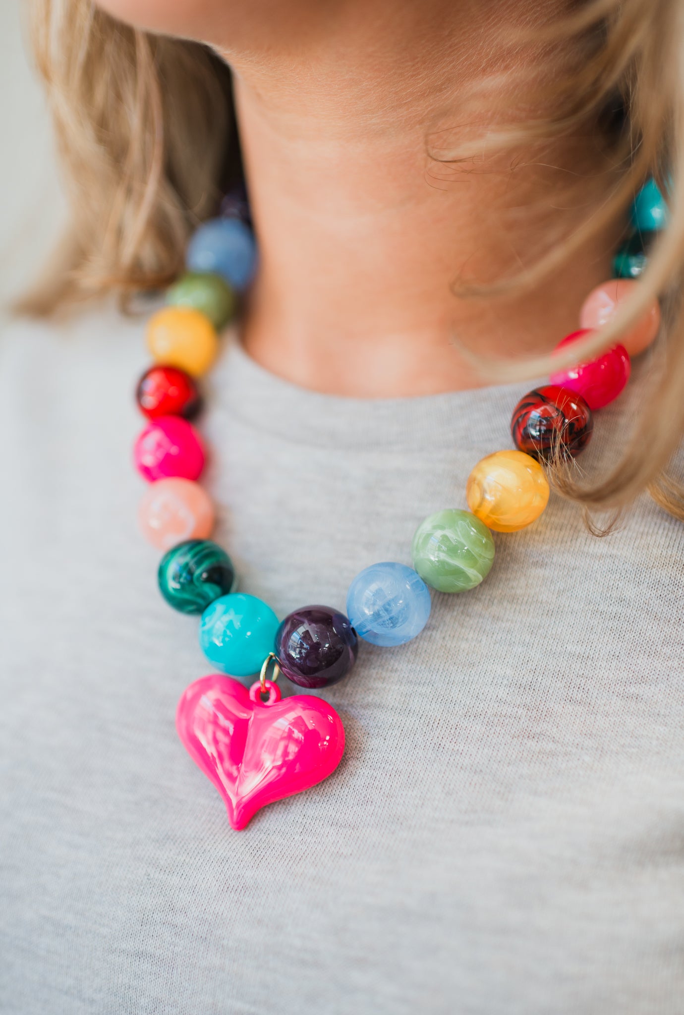 Necklace | Deep Pink Heart