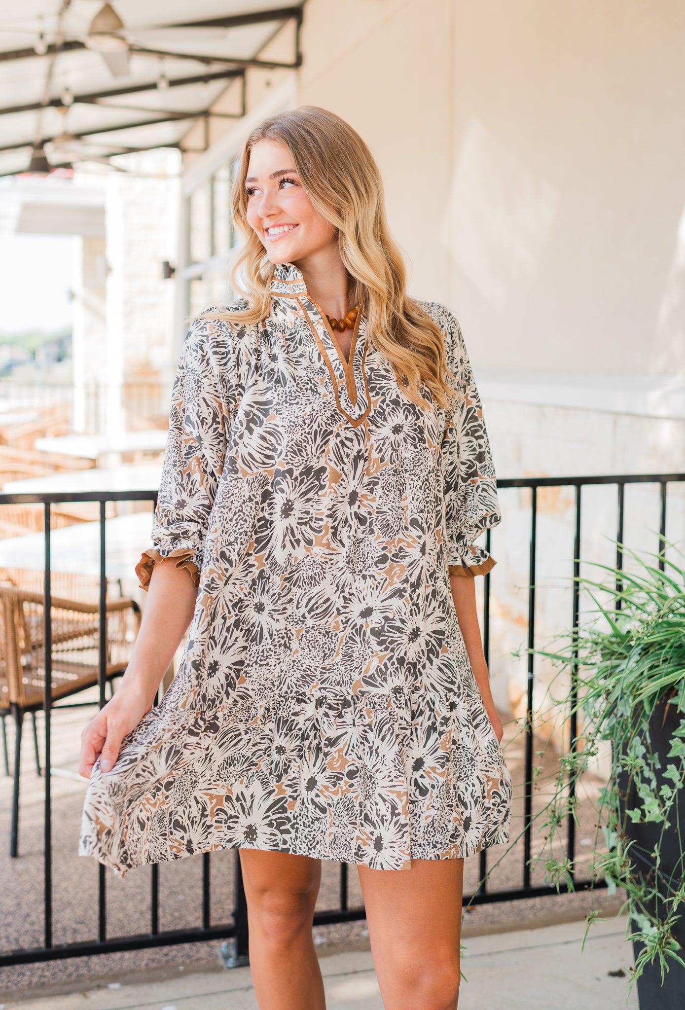 Taylor Dress | Taupe Floral
