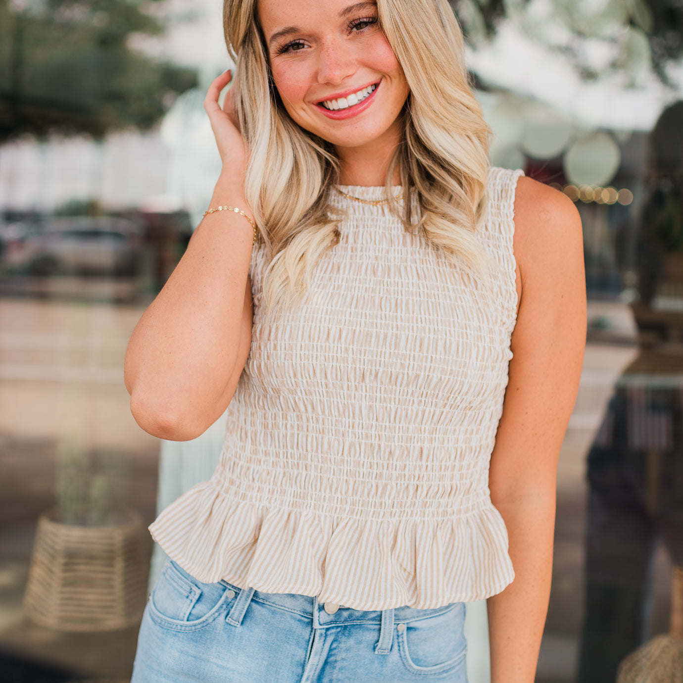 Summer Nights Top | Light Khaki