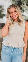 Summer Nights Top | Light Khaki