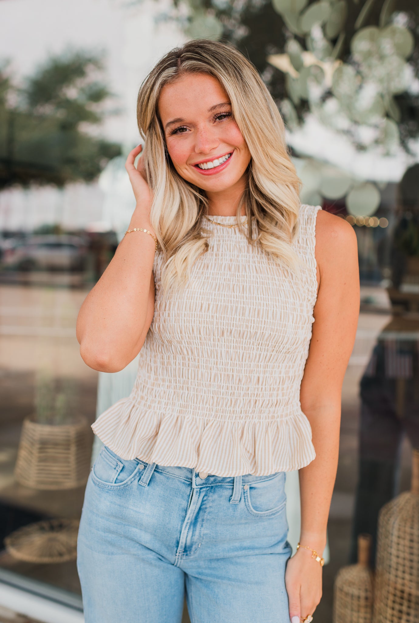 Summer Nights Top | Light Khaki