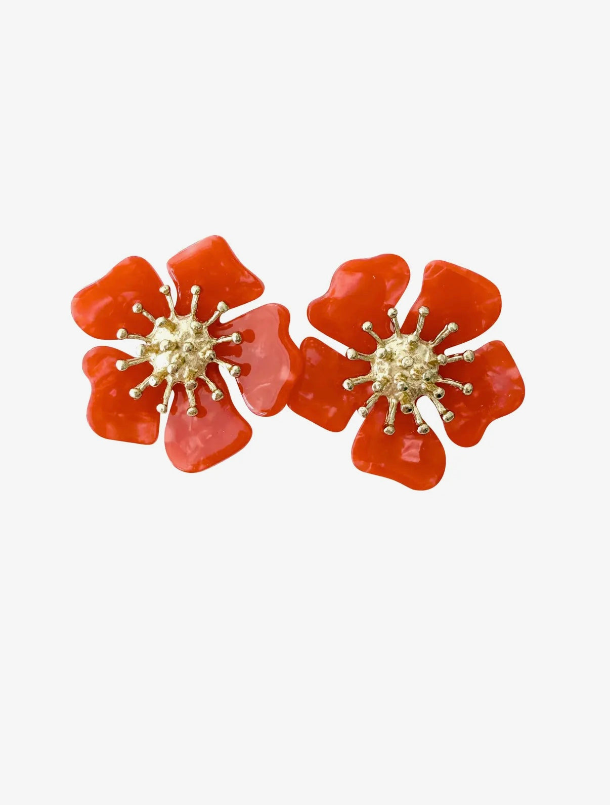 Earrings | Orange Flower