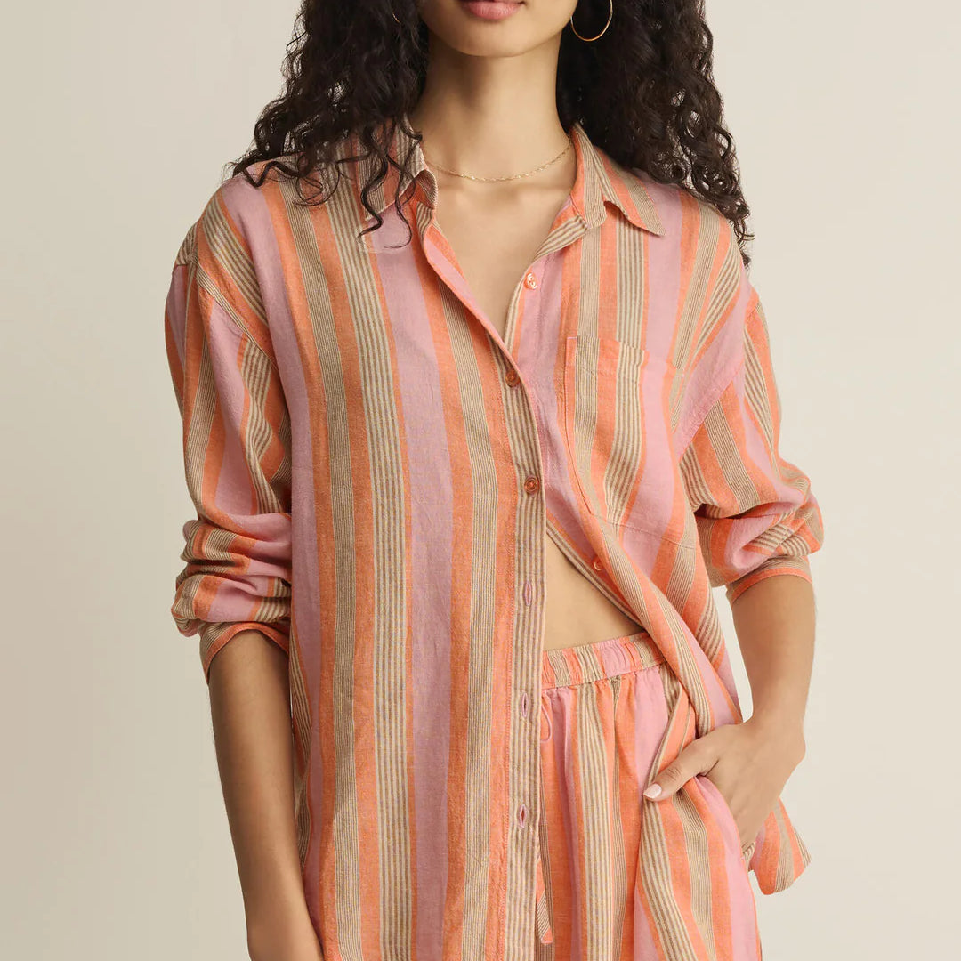 Z Supply | Perfect Linen Striped Top | Tiger Lily