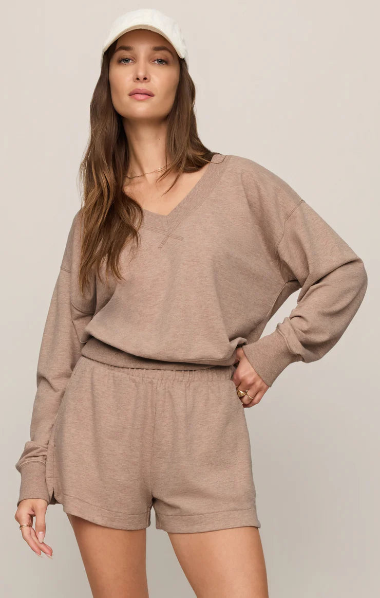 Z Supply | Everyday V-Neck Pullover | Heather Ash