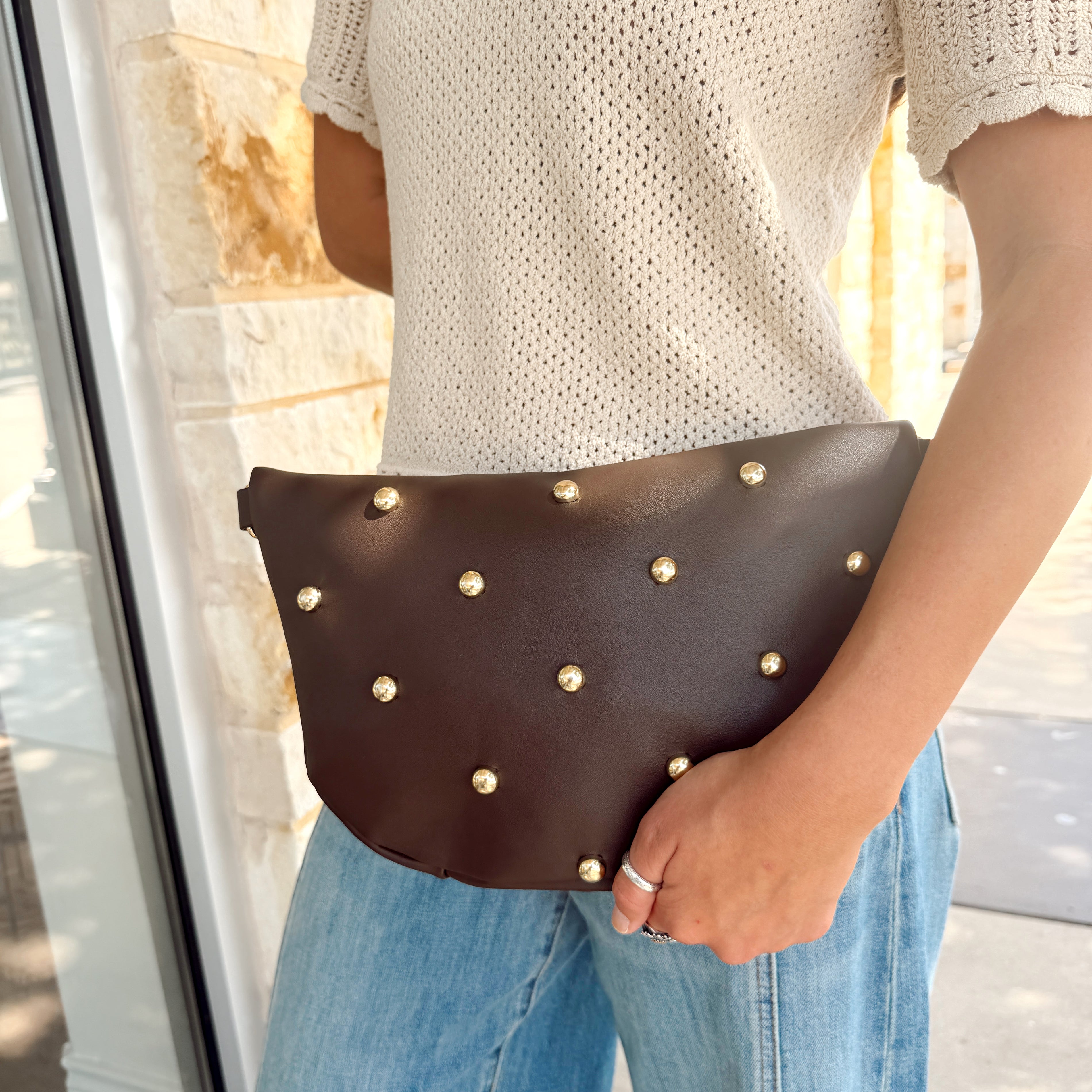 Mabry Studded Bag | Chocolate