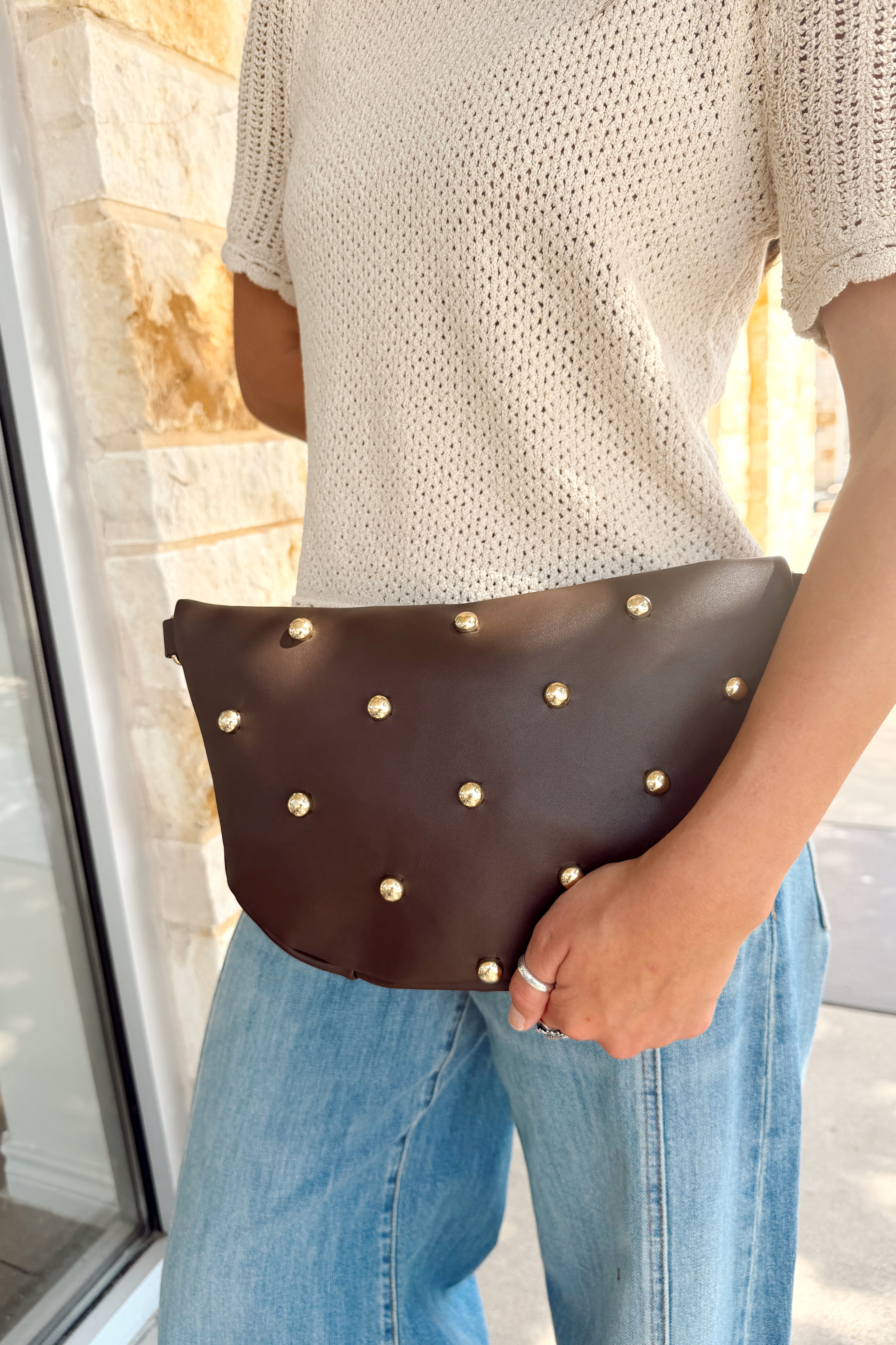 Mabry Studded Bag | Chocolate