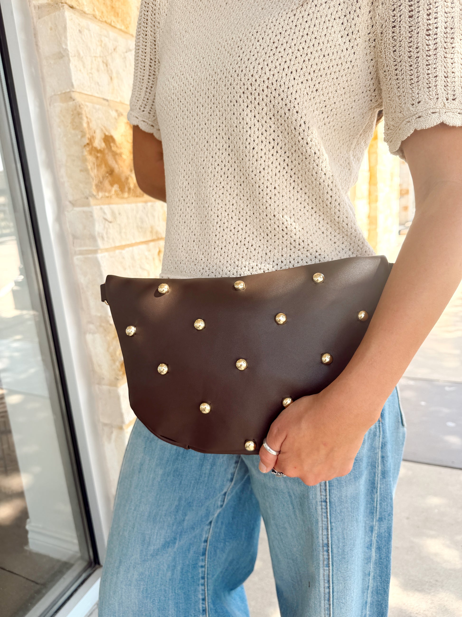 Mabry Studded Bag | Chocolate