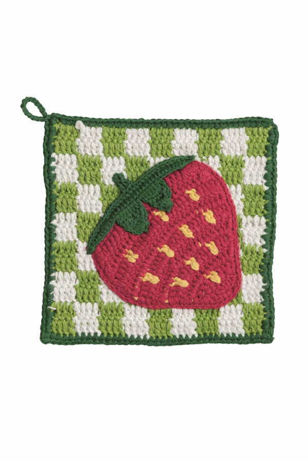Crochet Trivet | Strawberry