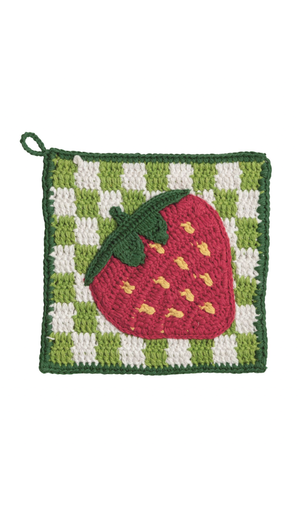 Crochet Trivet | Strawberry