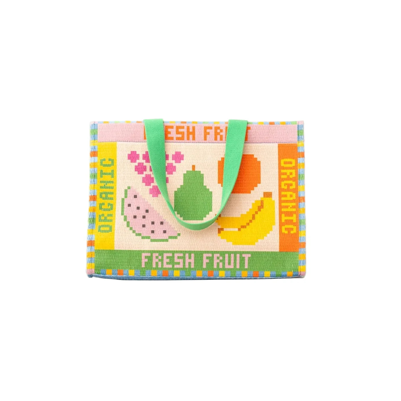 Rattan Market Bag | Fruit Tiles