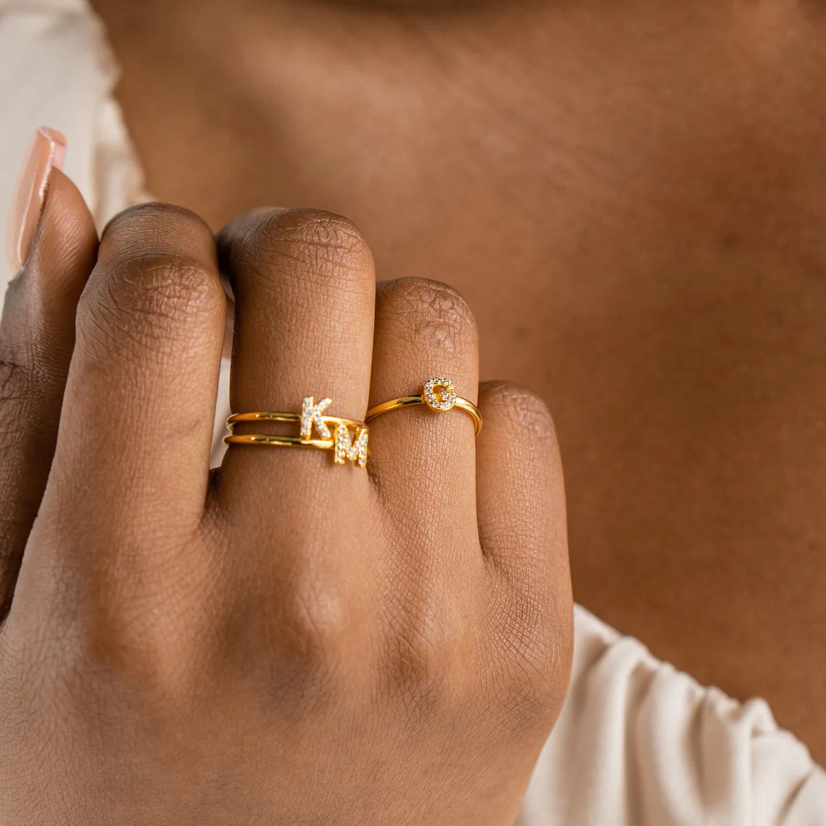 Brenda Grands | 18K Gold Initial Ring
