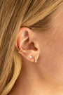 18K Gold Opal Huggies