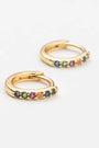18K Gold Multi-Colored Crystal Huggies