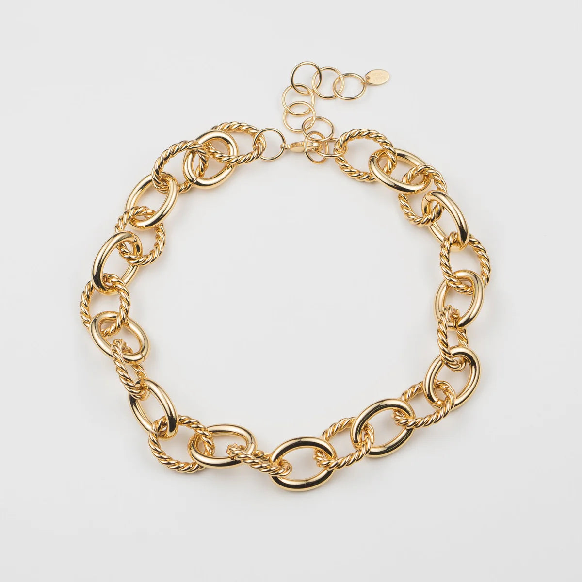 18K Gold Plated Necklace | Twisted Chain Link