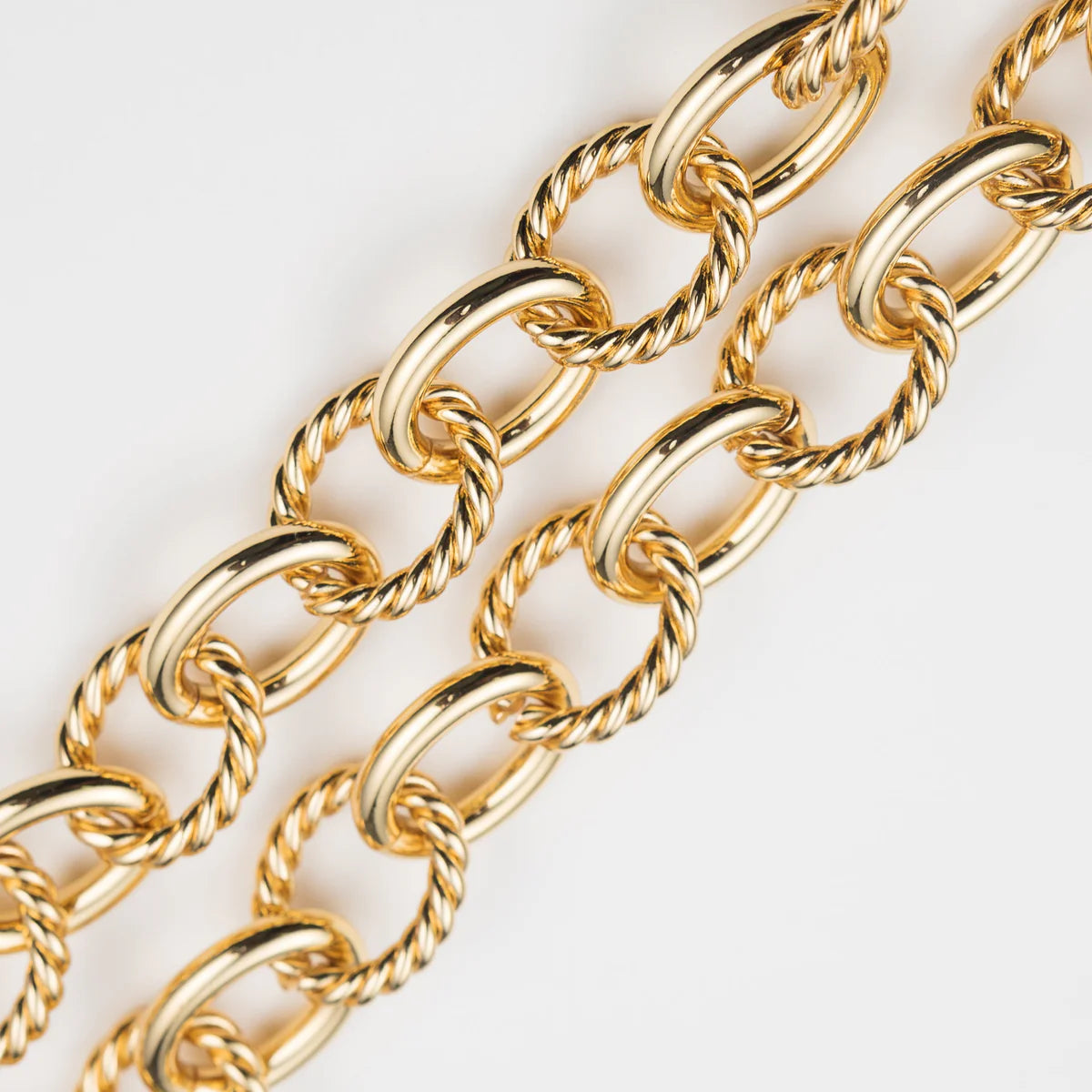 18K Gold Plated Necklace | Twisted Chain Link