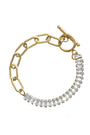 Gold Tennis and Paperclip Bracelet