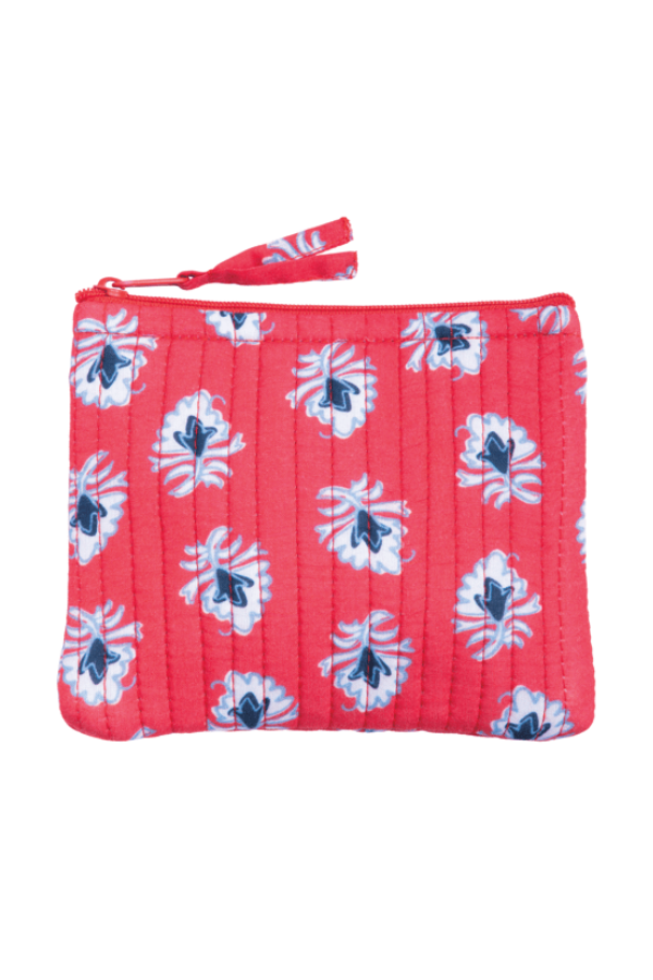 Block Print Quilted Pouch | Red Americana