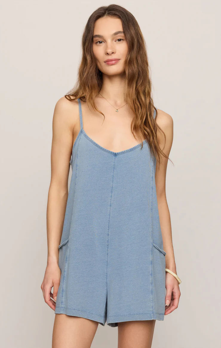 Z Supply | Go Easy Romper | Ocean Air Indigo