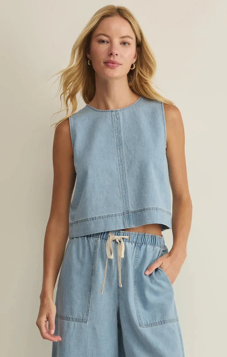 Z Supply | Sun Seeker Denim Tank | Coastal Water