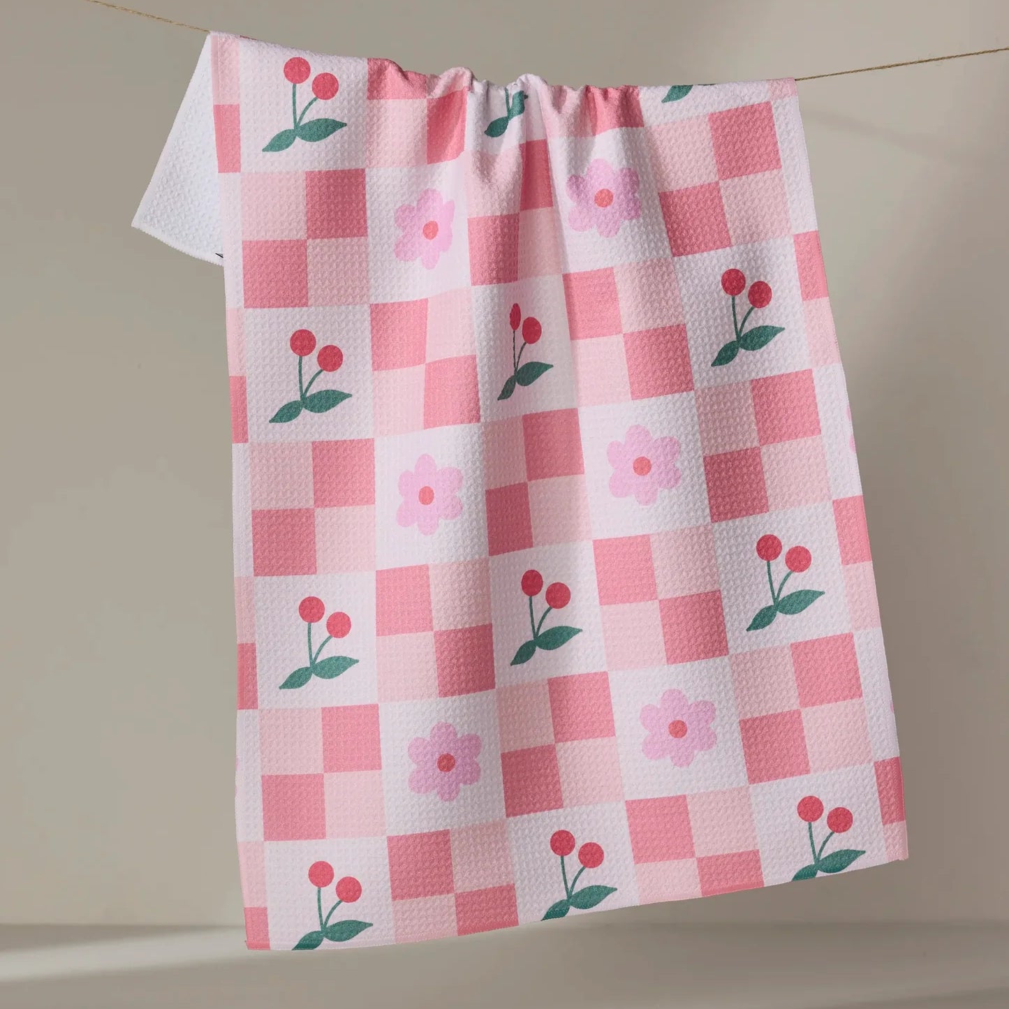 Geometry Tea Towel | Floral and Cherries