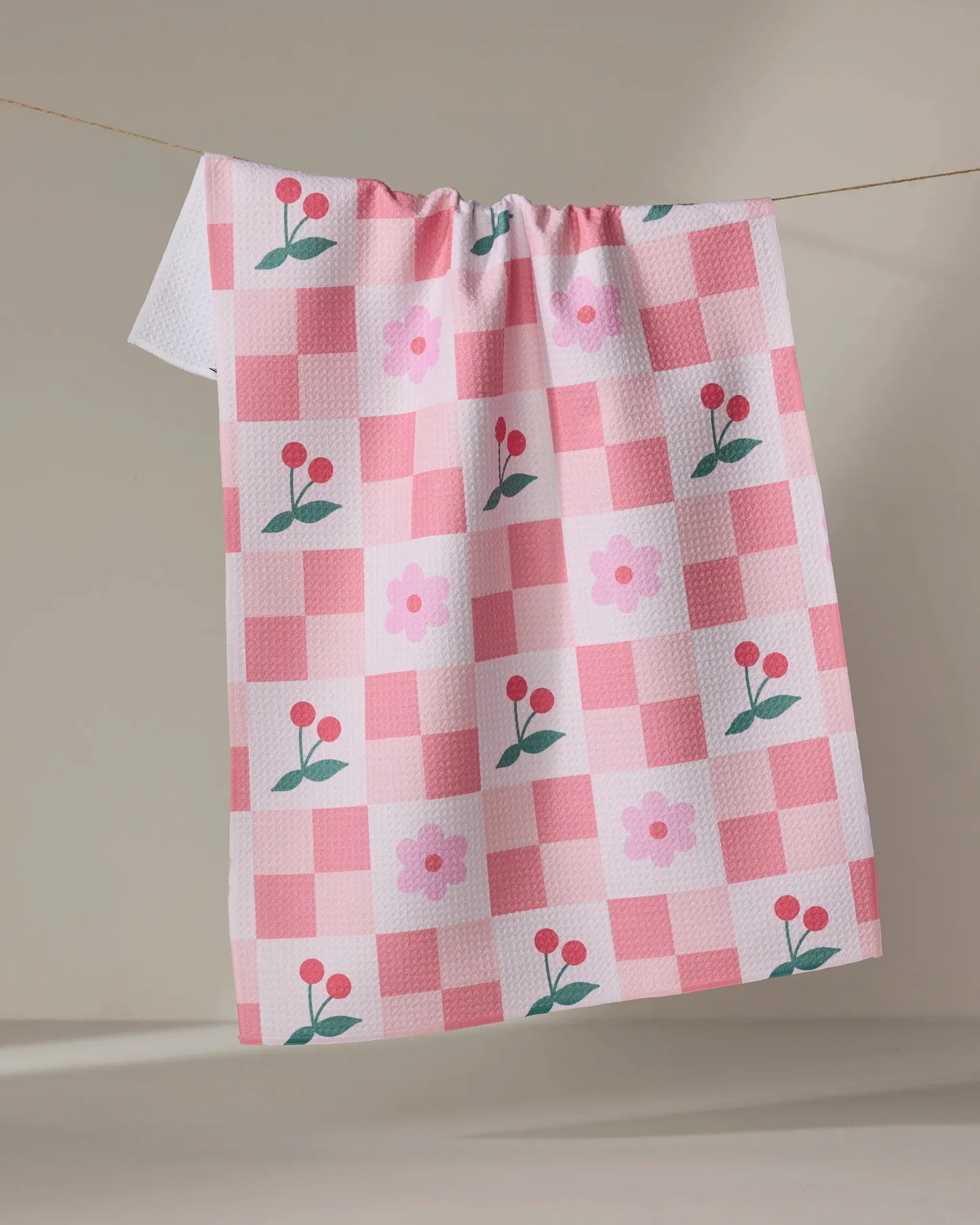 Geometry Tea Towel | Floral and Cherries