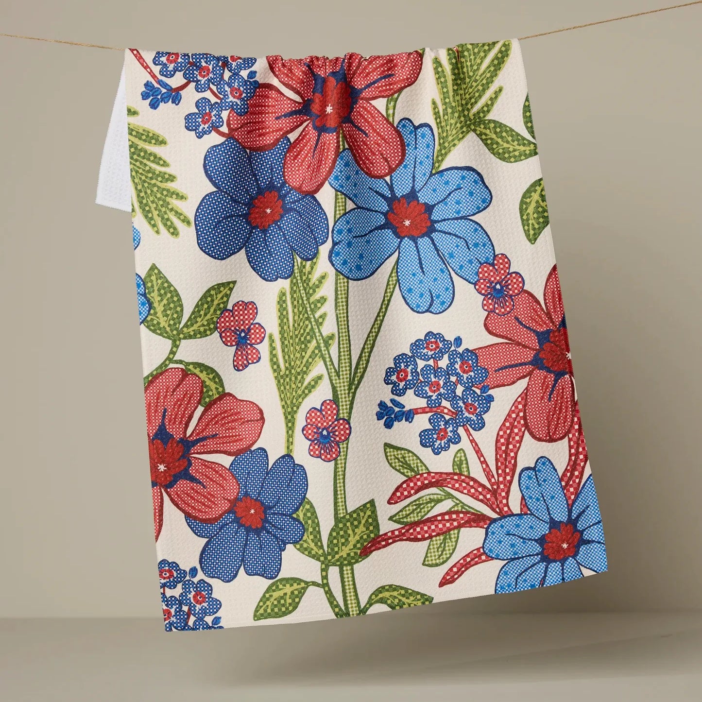 Geometry Tea Towel | Plaid Floral