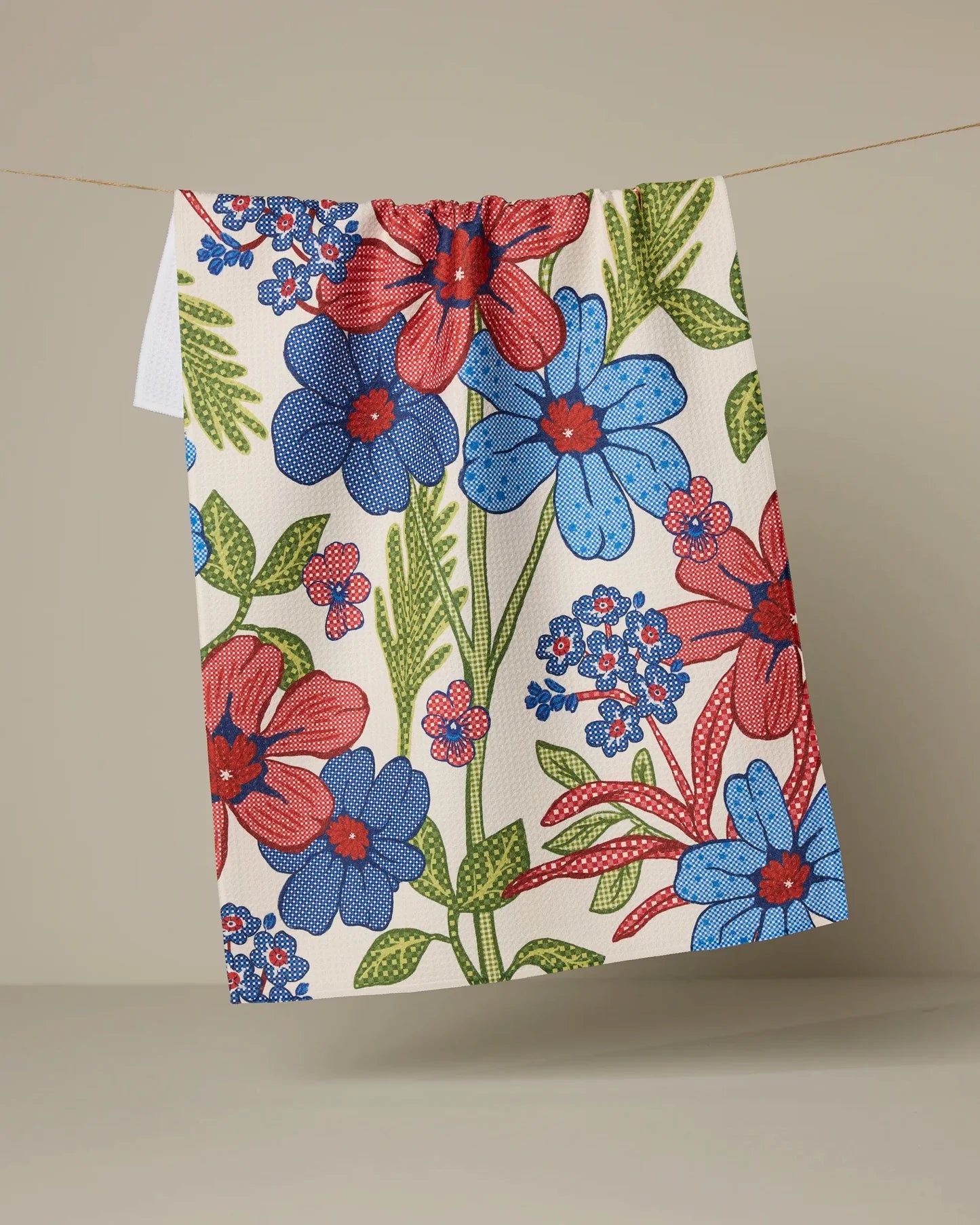 Geometry Tea Towel | Plaid Floral