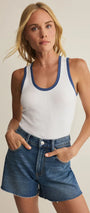 Z Supply | Sirena Color Block Tank | White + Blue