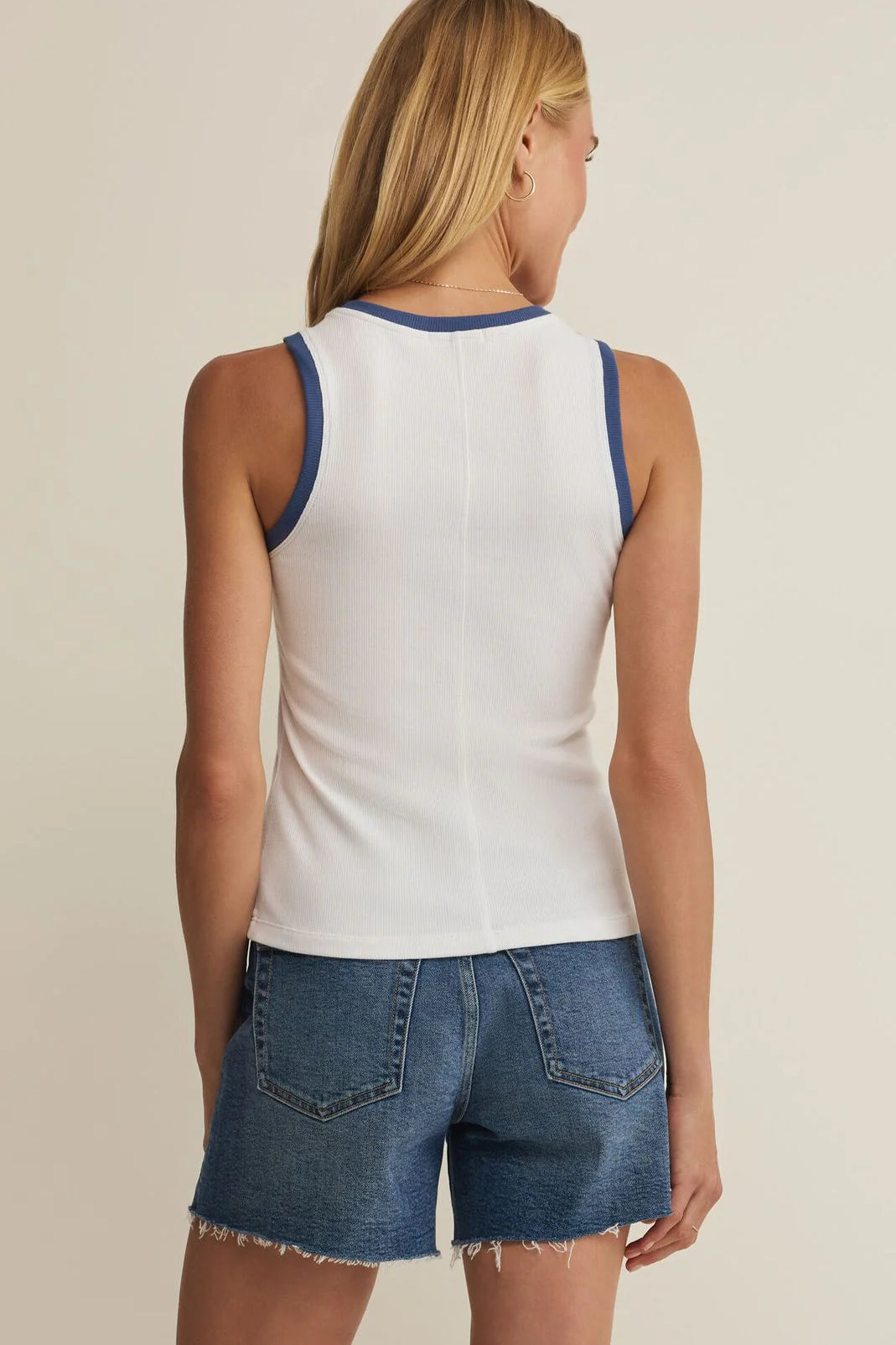Z Supply | Sirena Color Block Tank | White + Blue