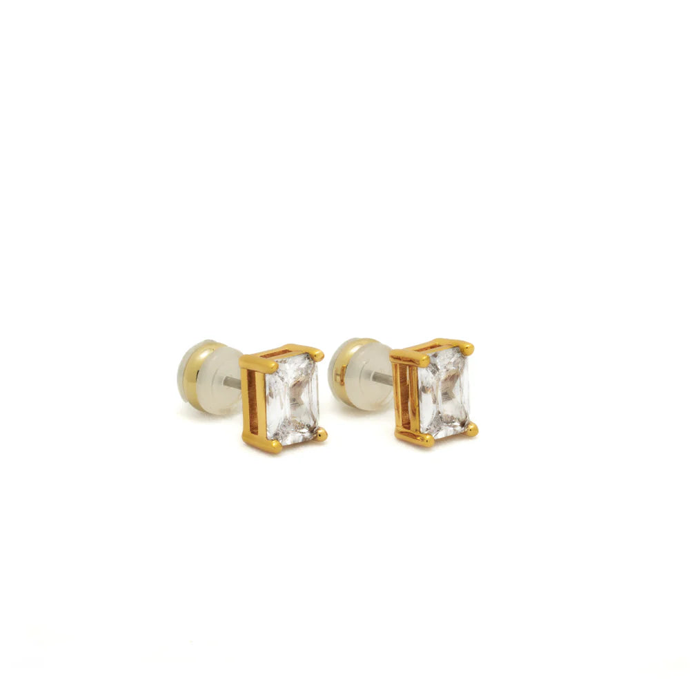Brenda Grands | 18K Gold Baguette Stud Earrings
