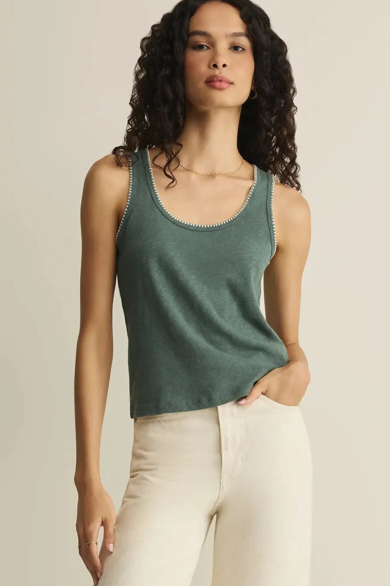 Z Supply | Julian Crochet Tank | Everglade