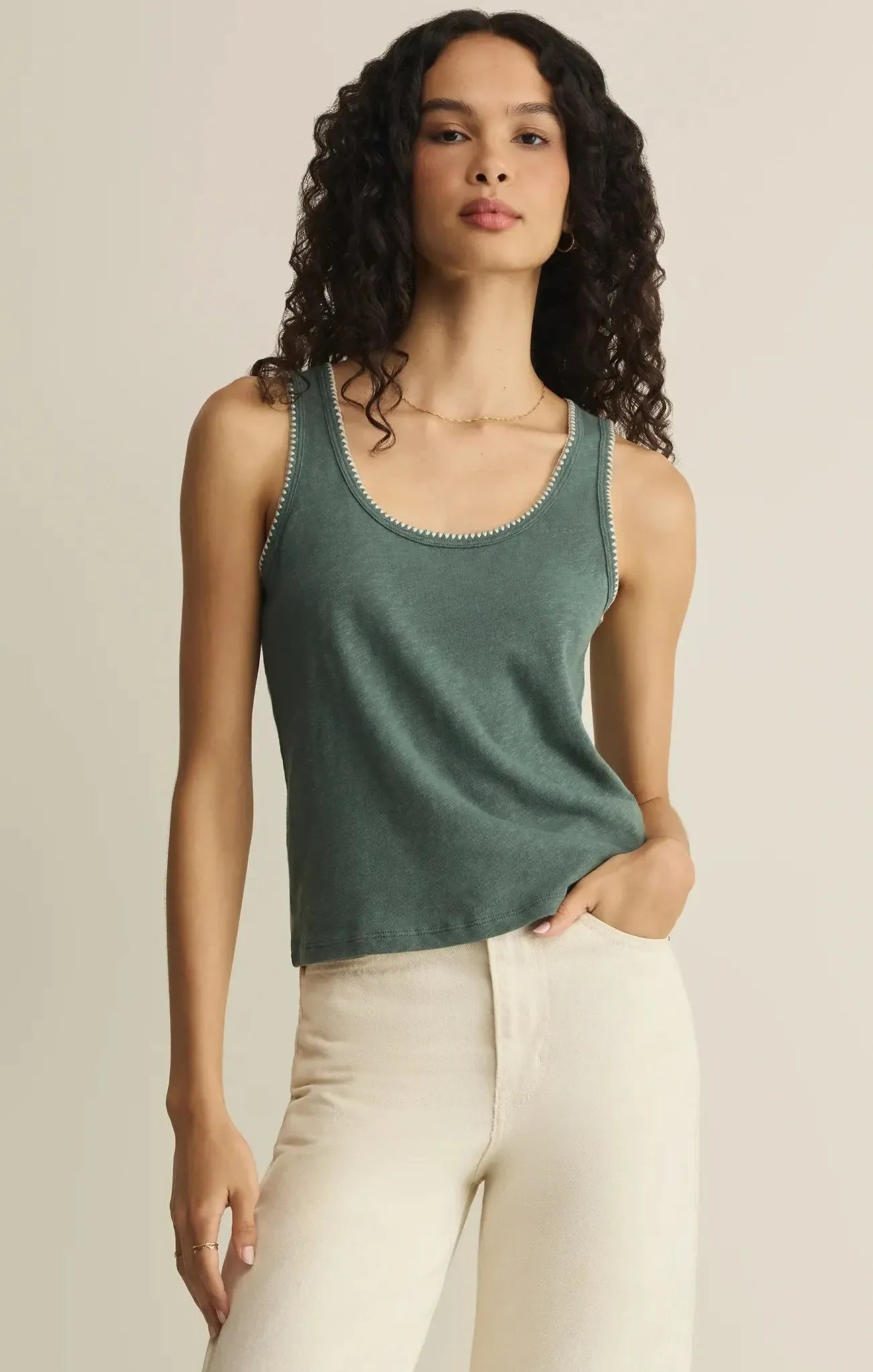 Z Supply | Julian Crochet Tank | Everglade