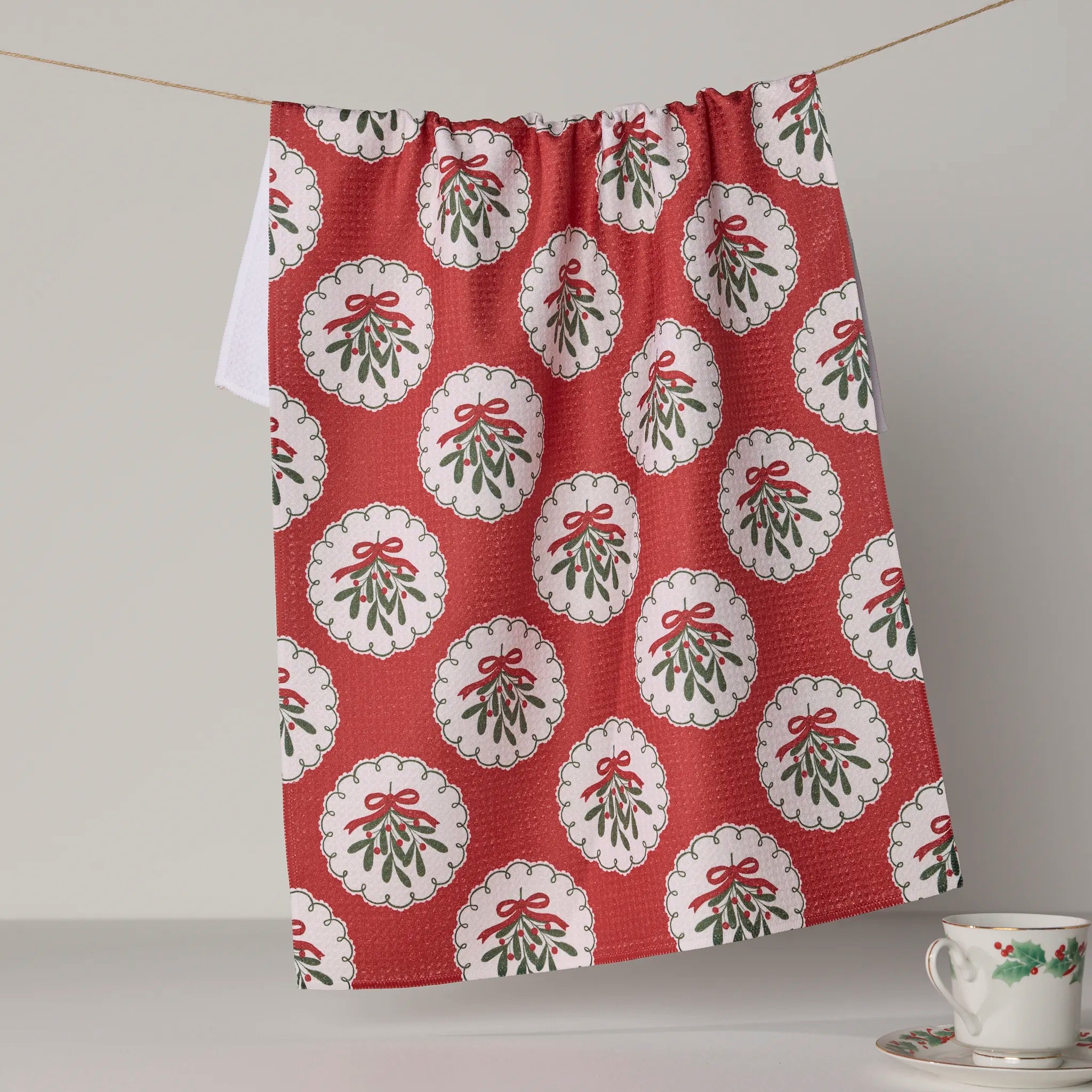 Geometry Tea Towel | Merry Mistletoe