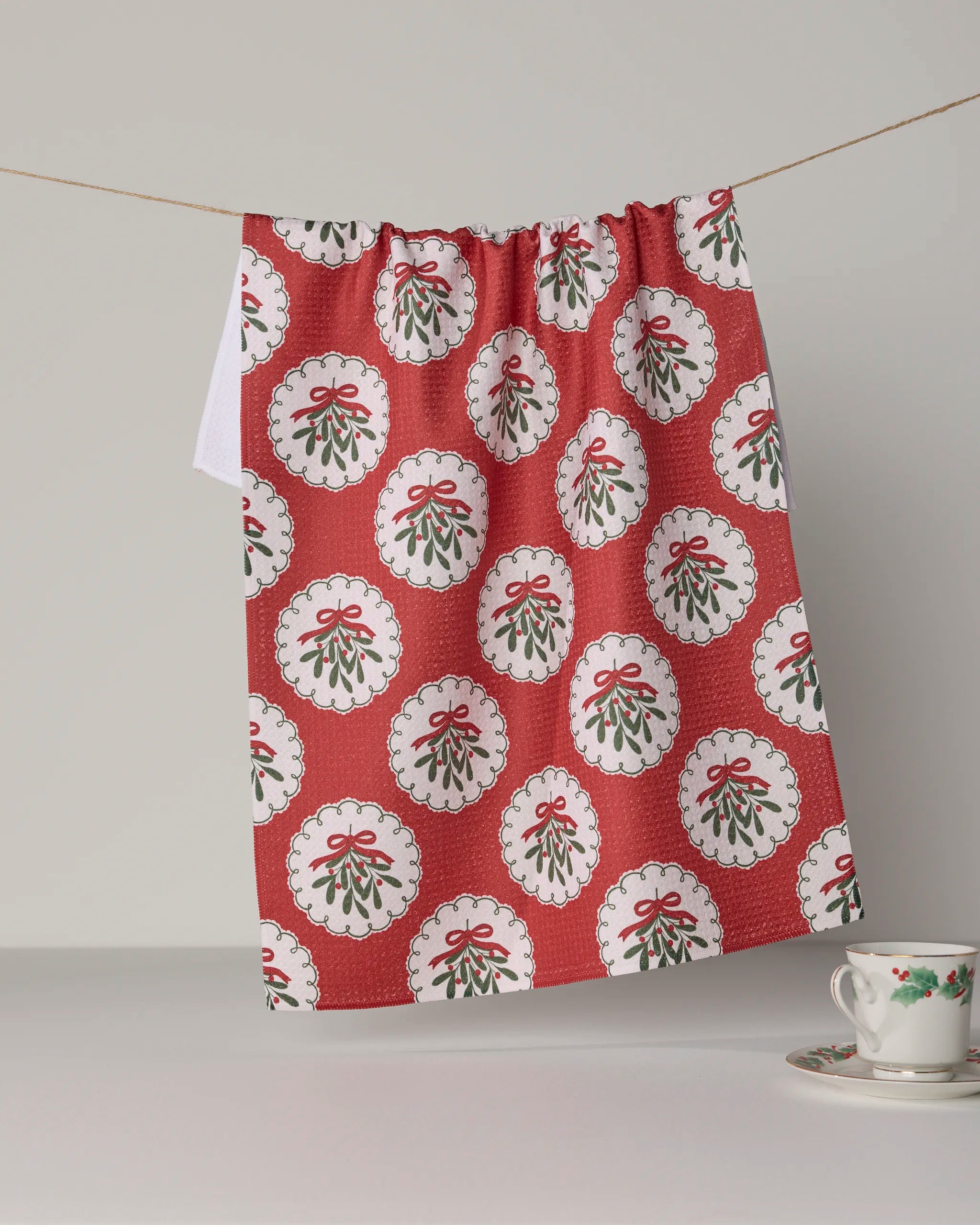 Geometry Tea Towel | Merry Mistletoe