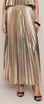 Starlit Soiree Pleated Skirt | Gold