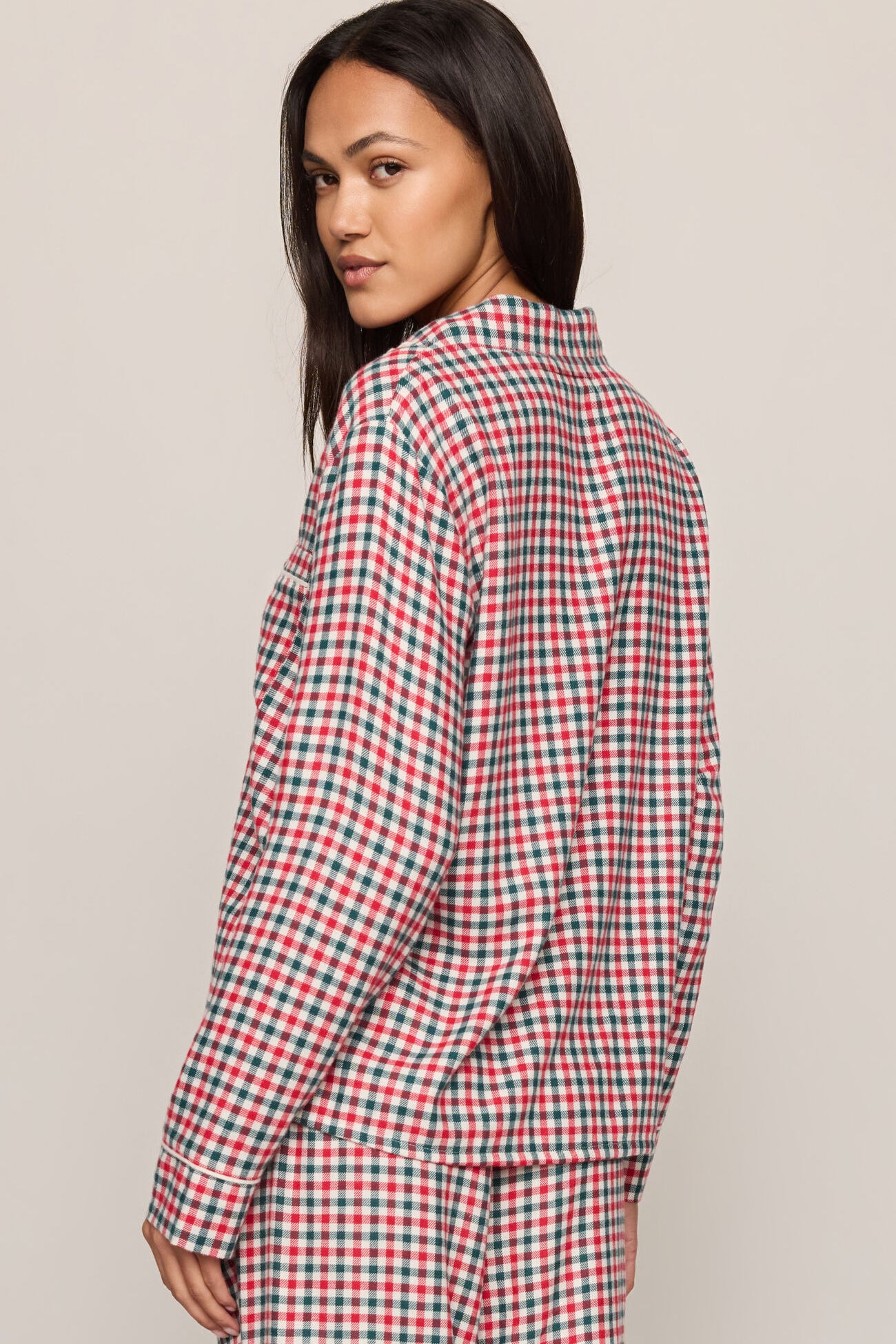 Jolly Gingham PJ Top | Ruby Red
