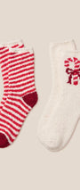 Candy Cane Fuzzy Sock Set