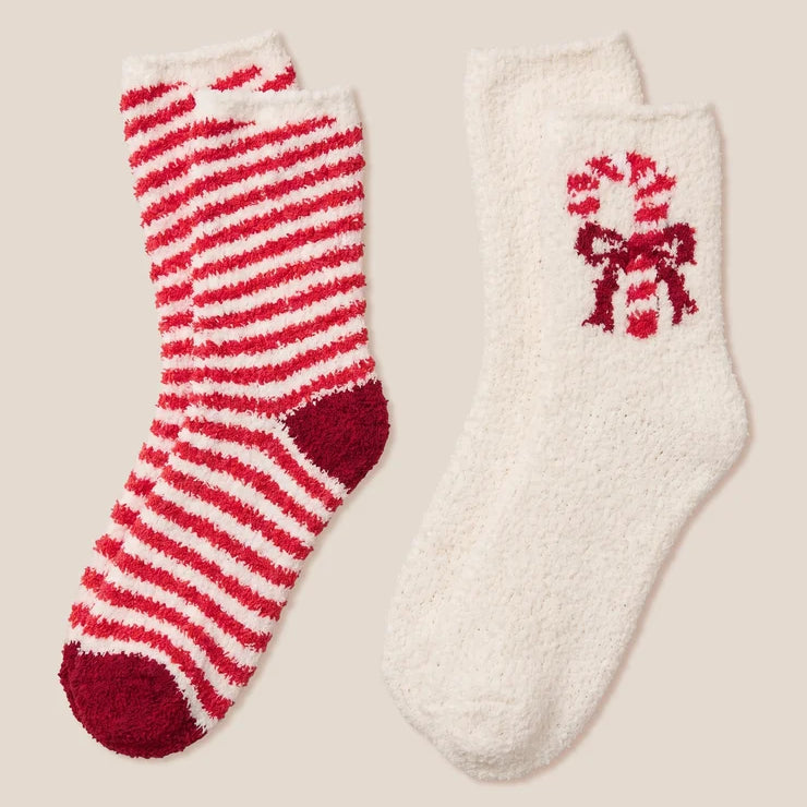 Candy Cane Fuzzy Sock Set