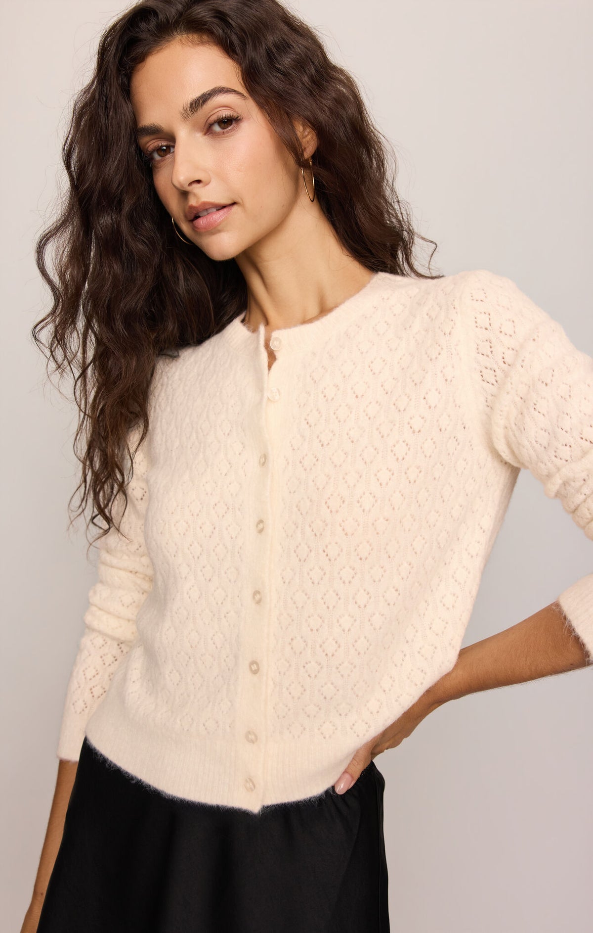 Medina Open Knit Cardigan | Sandstone