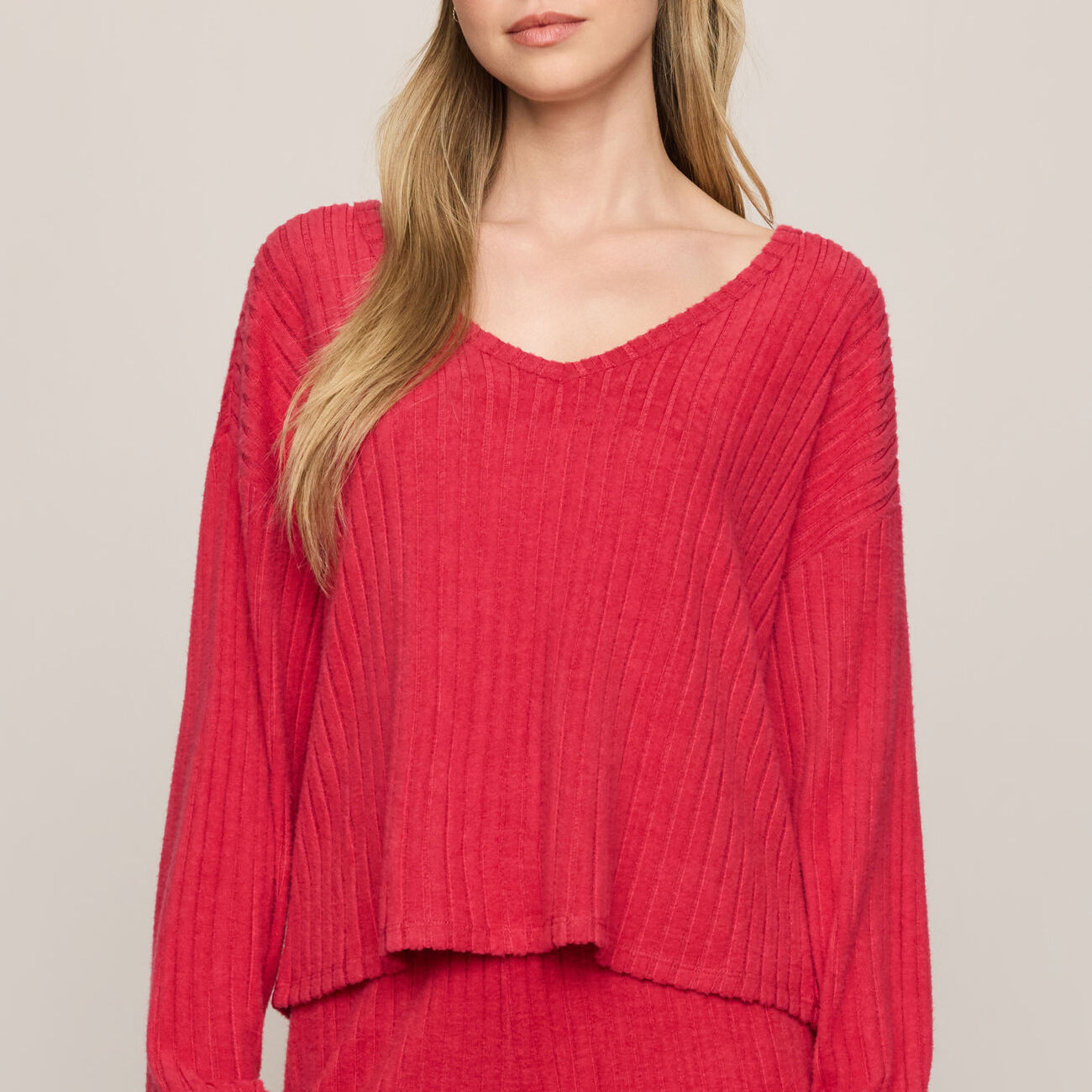 Daydreamer Soft V LS Top | Ruby Red