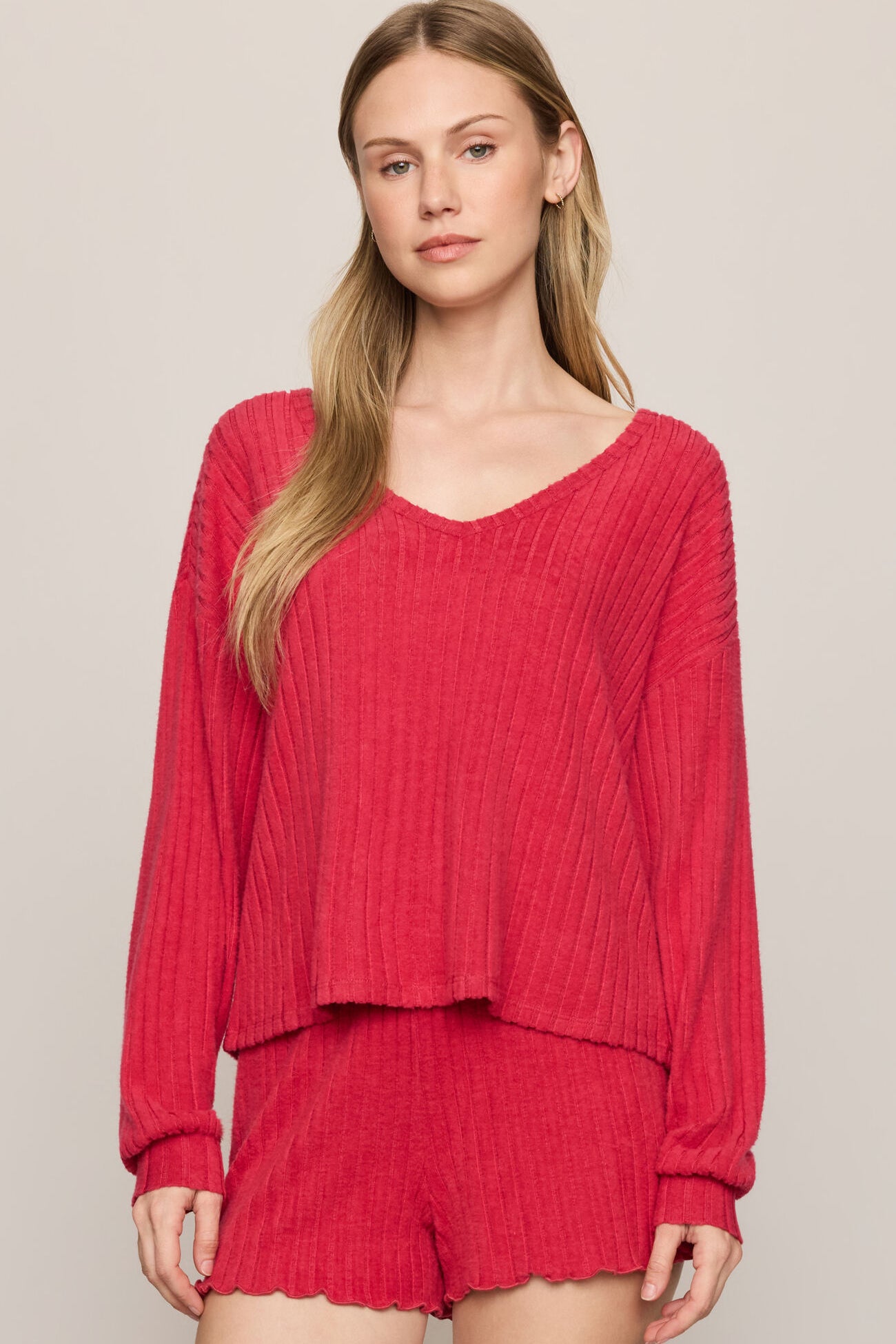 Daydreamer Soft V LS Top | Ruby Red