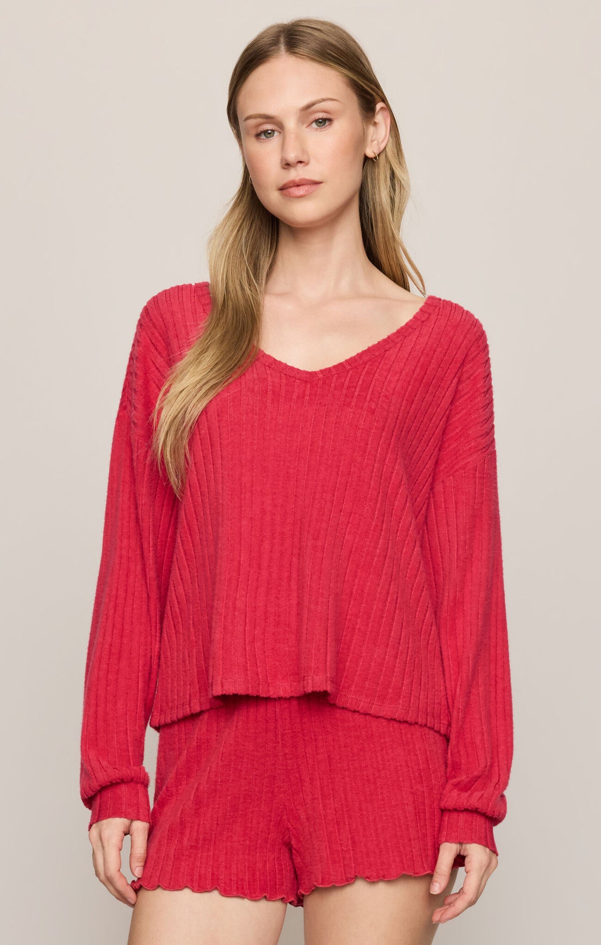 Daydreamer Soft V LS Top | Ruby Red