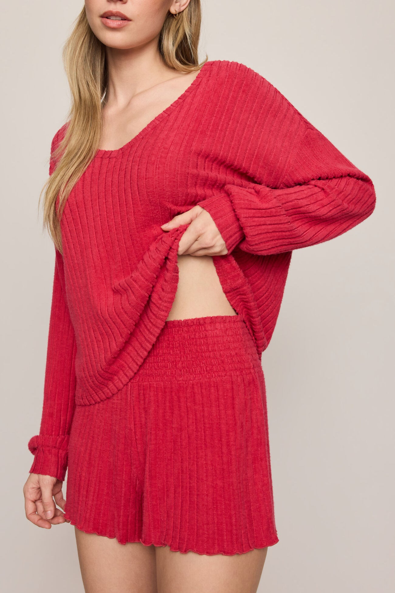 Daydreamer Soft V LS Top | Ruby Red