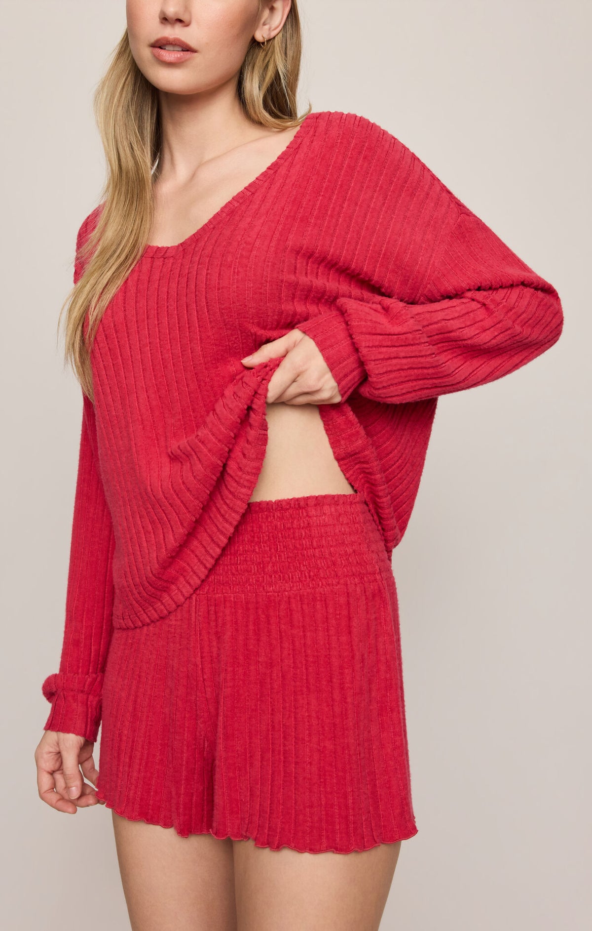 Daydreamer Soft V LS Top | Ruby Red