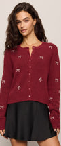 Medina Bow Cardigan | Red Dahlia