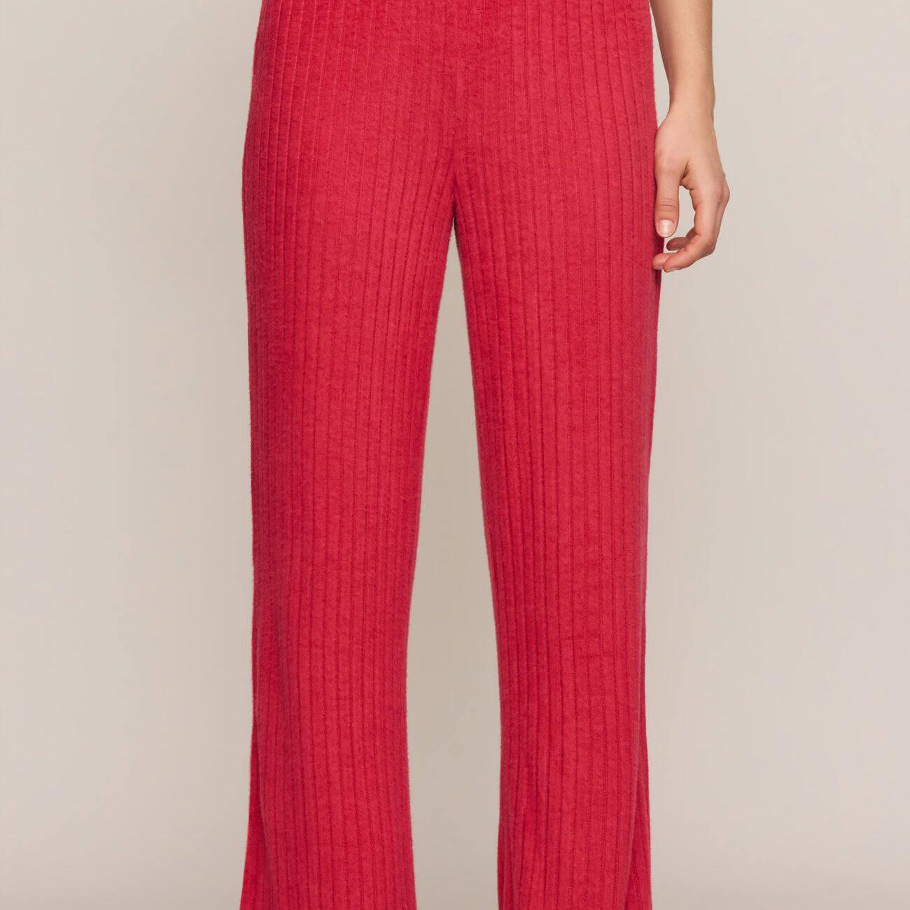 Dawn Smocked Rib Pant | Ruby Red