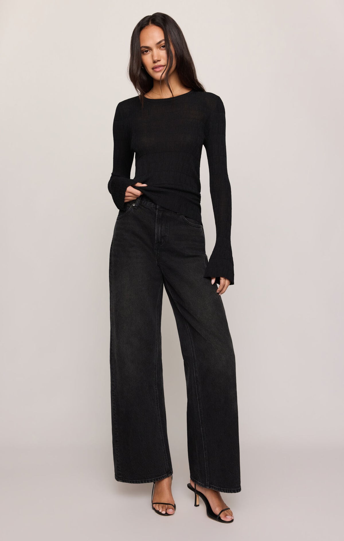 Free Fall Sweater Top | Black