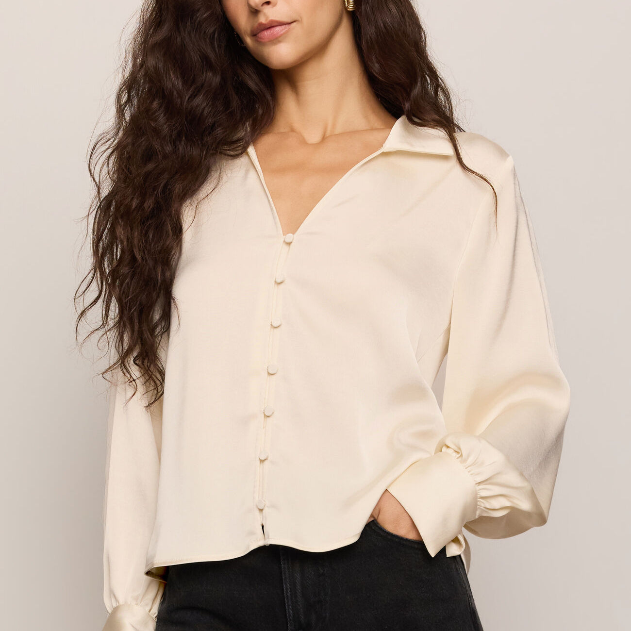 Late Night Luxe Button Up | Sandstone